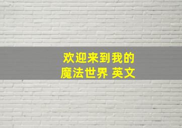 欢迎来到我的魔法世界 英文